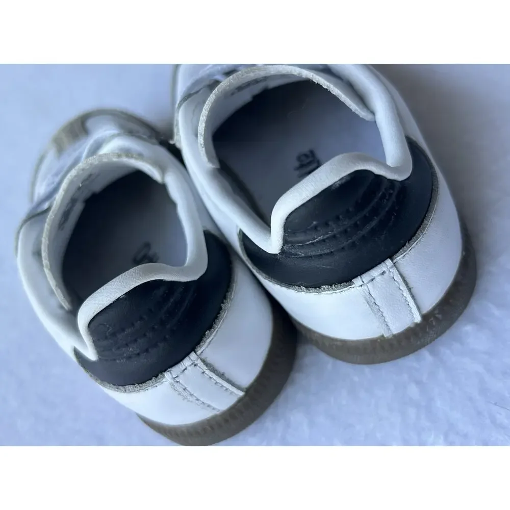 adidas Samba Unisex Kids White/Black Leather Lace-Up Low Top 9 US 26 EU IE3679